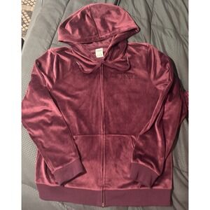 PINK by Victoria Secret Plum Maroon? Velour Tracksuit Sz Large Coxy Soft